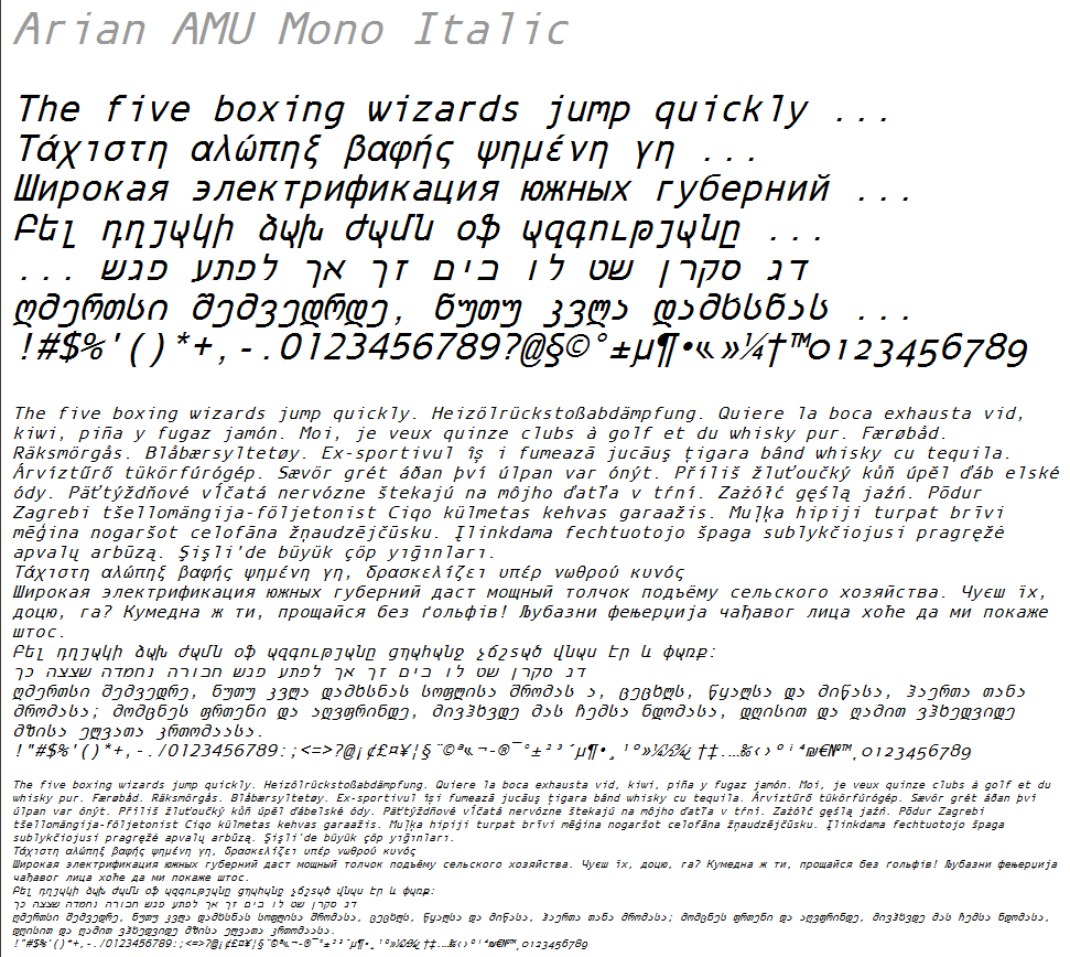 Arian AMU Mono Italic